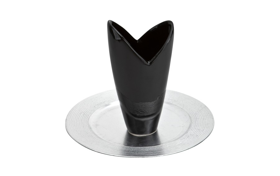 Wazon ceramiczny 26 cm wycięty czarny