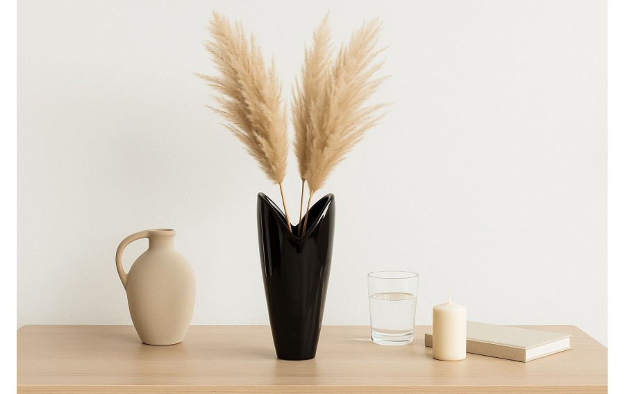 Wazon ceramiczny 26 cm wycięty czarny