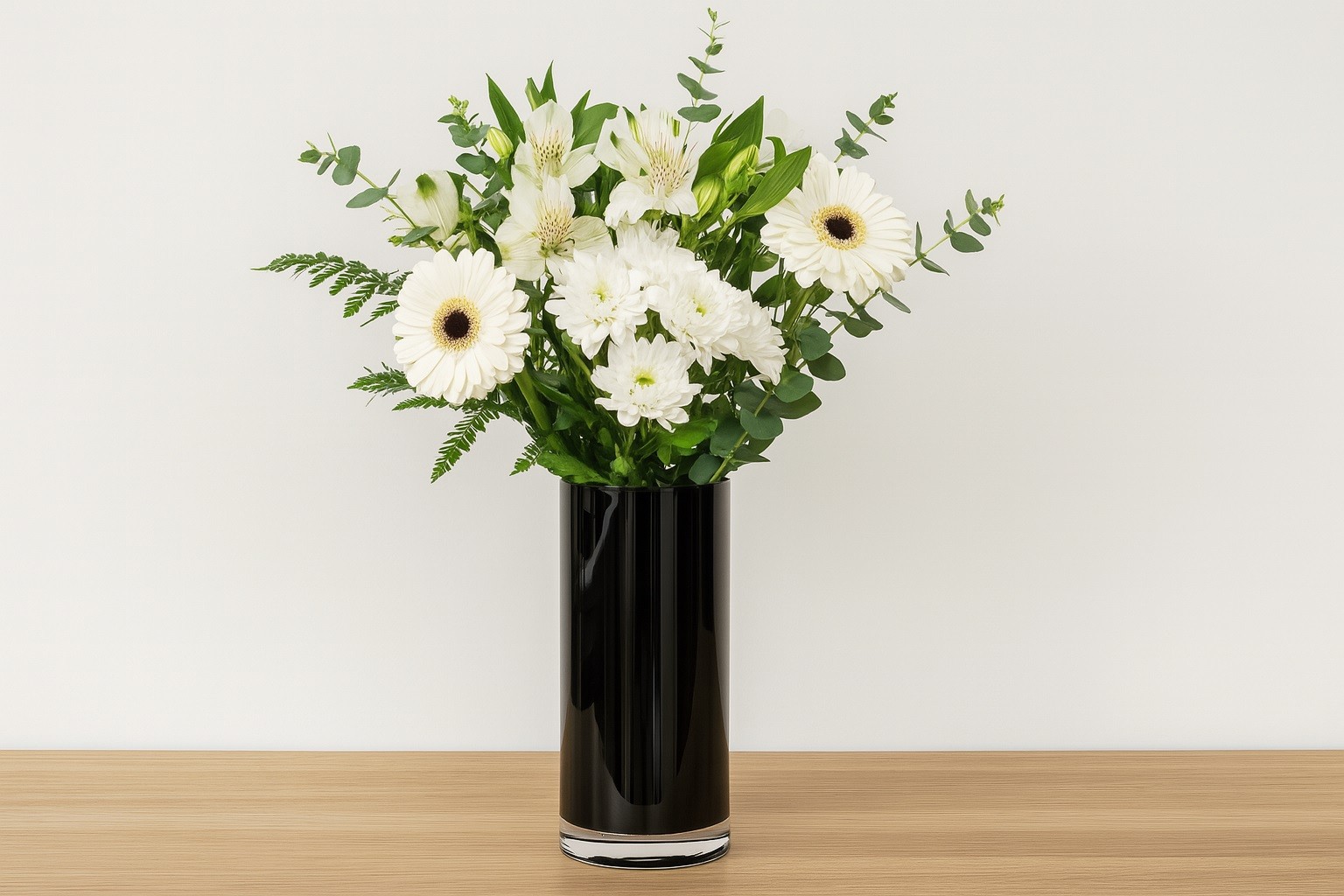 Wazon szklany 25 cm Cylinder czarny