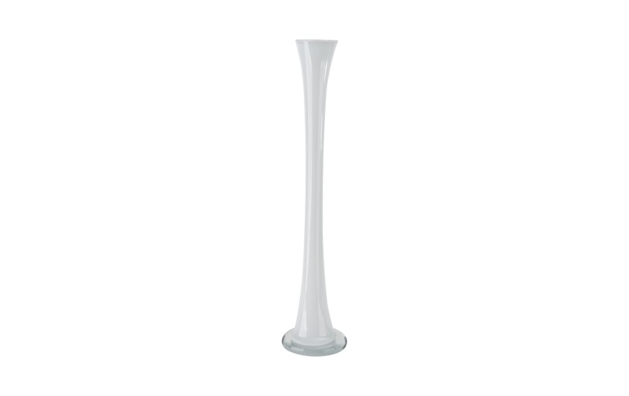 Wazon szklany 40 cm Rura biały
