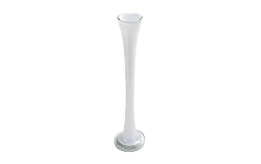 Wazon szklany 40 cm Rura biały