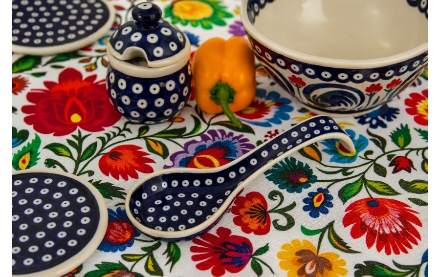 Ceramiczna podstawka pod łyżkę Bolesławiec Kropki 42