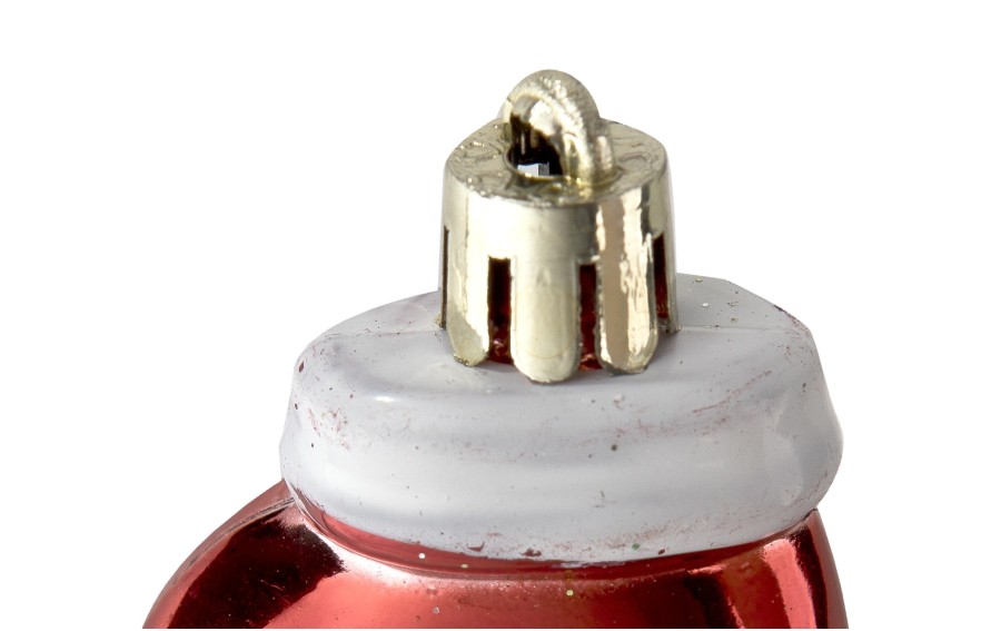 Komplet 9 bombek plastikowych 4,5 cm Rękawica czerwona 8525