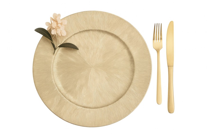 Talerz dekoracyjny plastikowy 33cm szampański AP162803