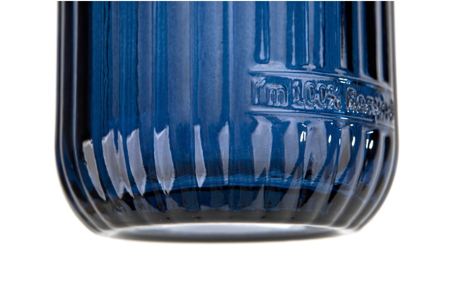 Wazon szklany 28 cm Stripe granatowy San Miguel recykling
