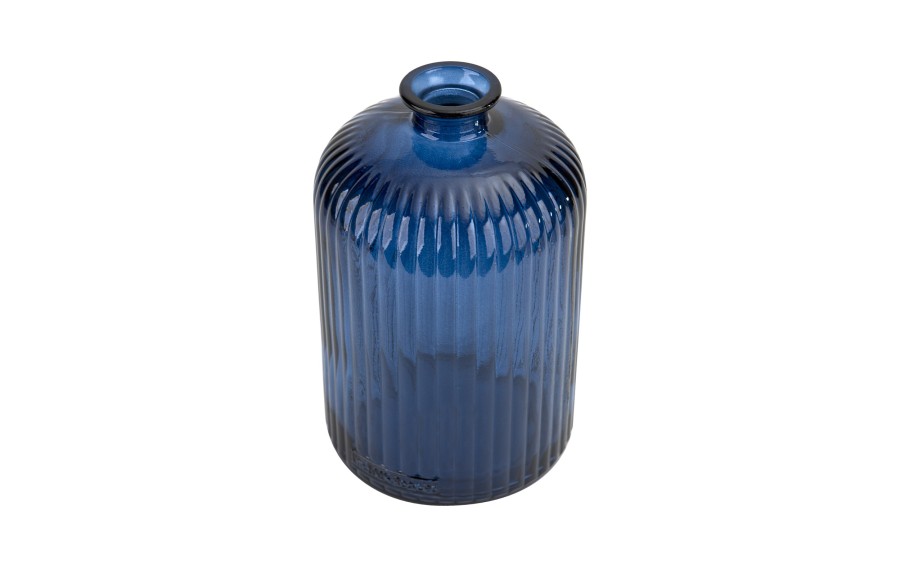 Wazon szklany 23 cm Stripe granatowy San Miguel recykling