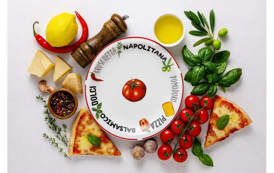 Talerz do pizzy 30,5 cm Czerwony brzeg MPL