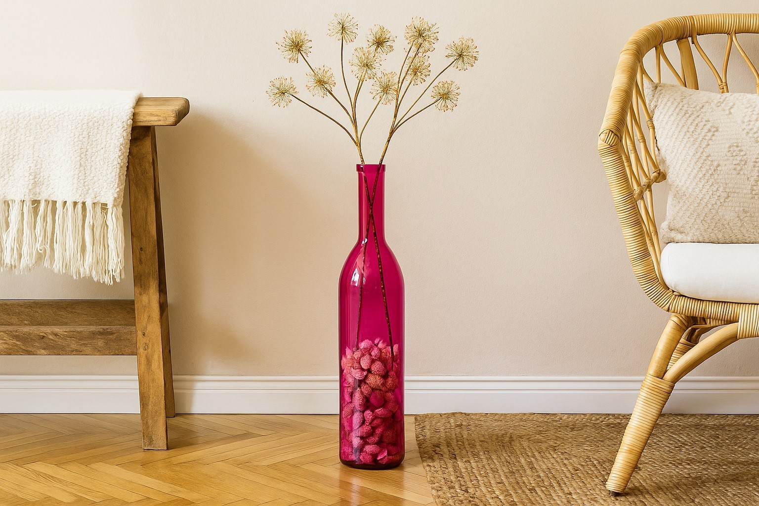 Butelka dekoracyjna wazon 100 cm różowa 4765 San Miguel