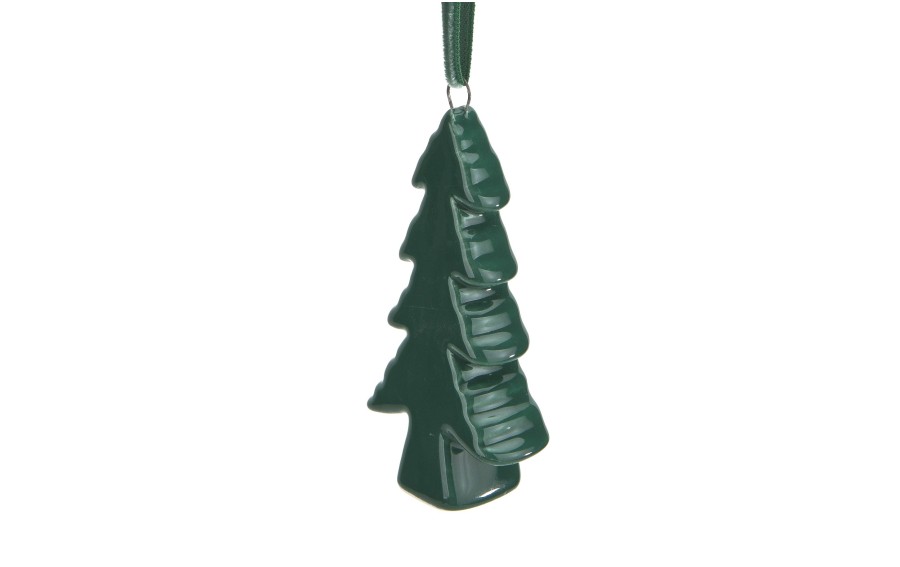 Zawieszka ceramiczna choinka zielona 87108