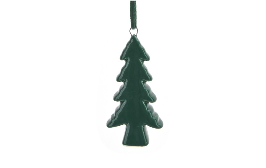 Zawieszka ceramiczna choinka zielona 87108