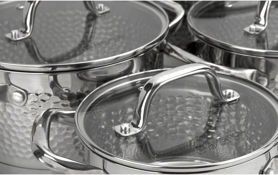 Komplet garnków 8 el. ze stali nierdzewnej Bubble
