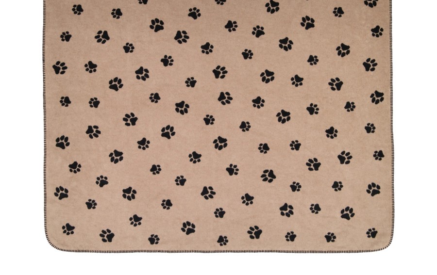 Koc bawełniano-akrylowy 150x200 cm We love dogs 93 czarny-beż