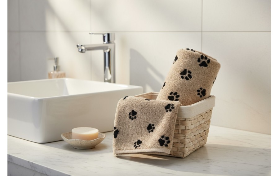 Ręcznik bawełniany 80x150 cm WE LOVE DOGS Paws 6247/93 kąpielowy