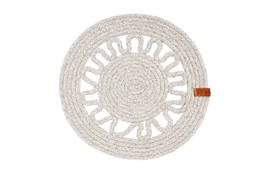 Mata stołowa 35 cm Boho sznurek kremowa