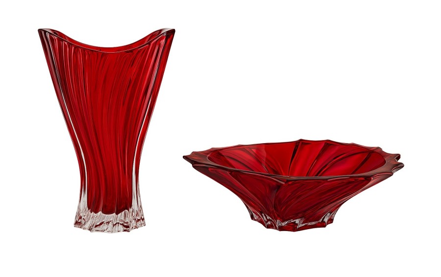 Wazon kryształowy 32 cm Plantica Red Bohemia