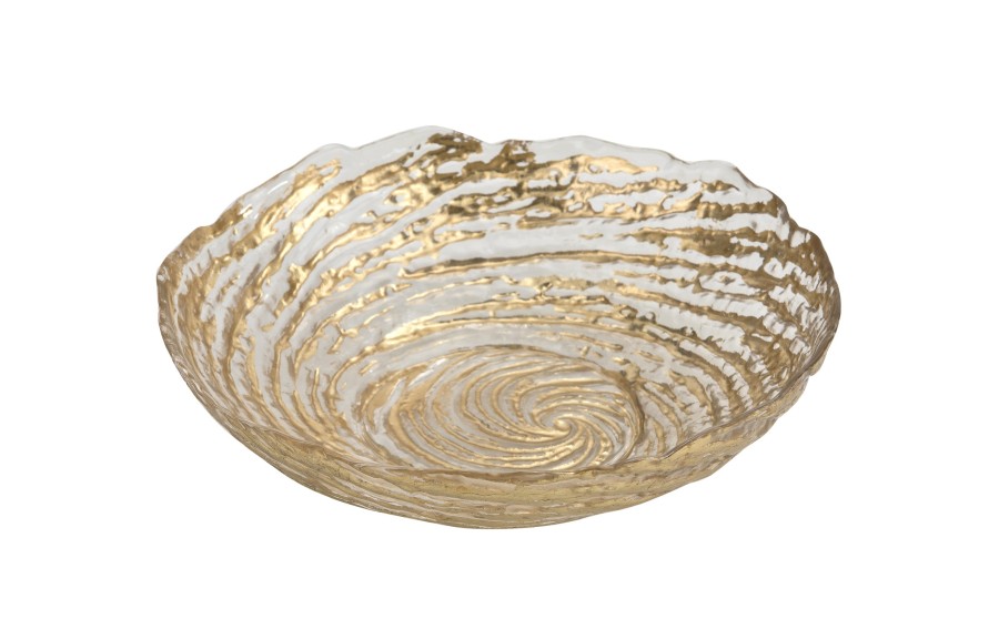 Salaterka szklana złota 25,5cm XC0538