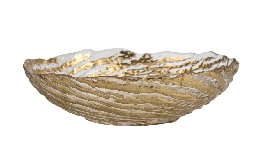 Salaterka szklana złota 25,5cm XC0538