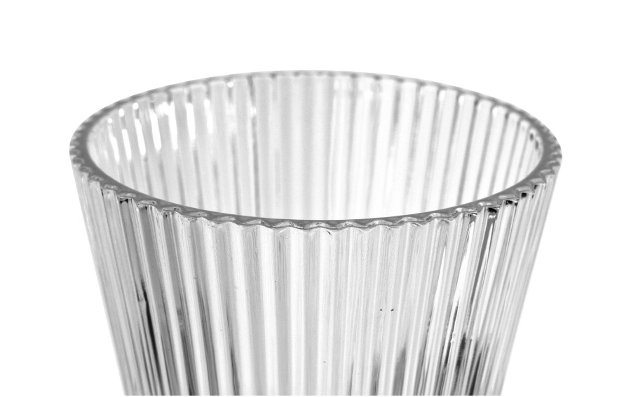 Świecznik szklany na metalowej nodze 27,5cm JKO287