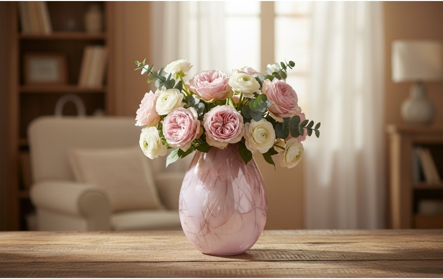 Wazon szklany 30 cm różowy 2341/DB6
