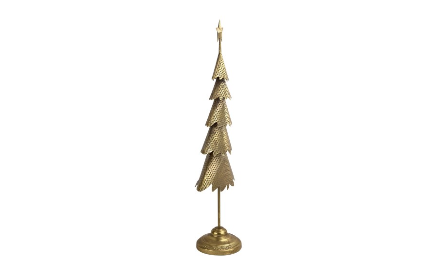 Figurka świąteczna Choinka metalowa 97 cm złota