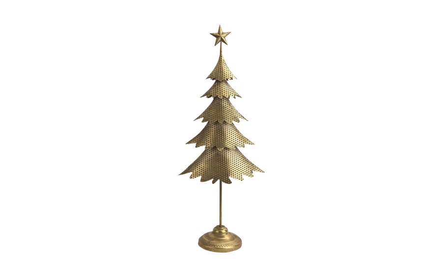 Figurka świąteczna Choinka metalowa 97 cm złota