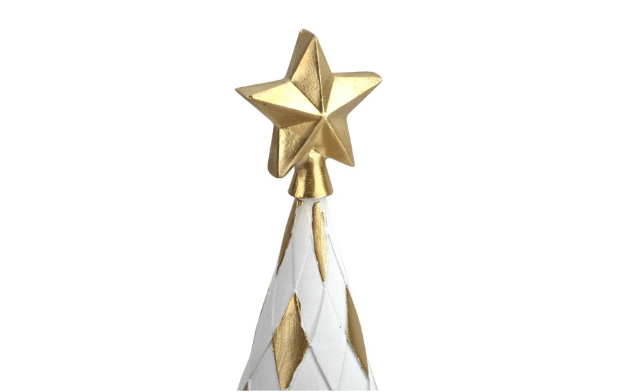 Figurka świąteczna Choinka biało złota 46 cm