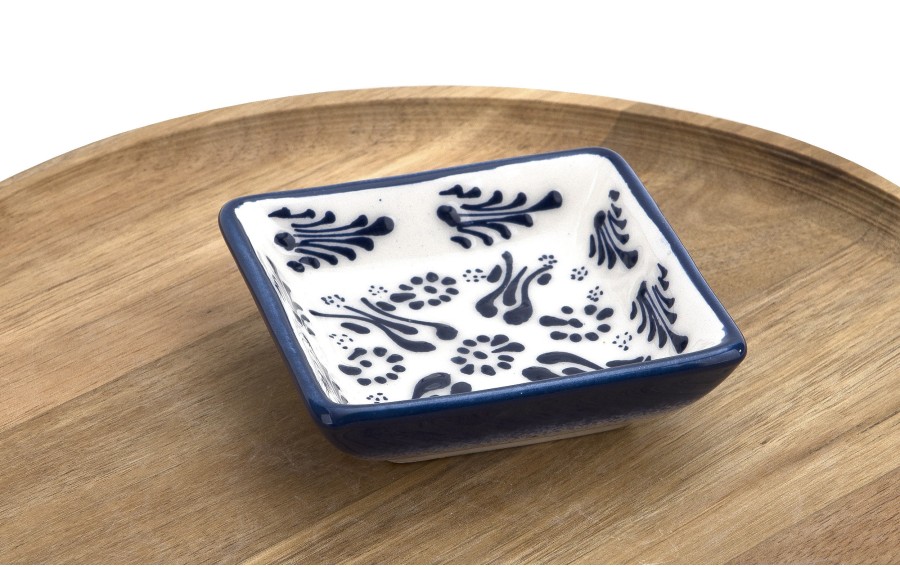 Dip kwadratowy 9 cm ceramiczny Oriental White Blue