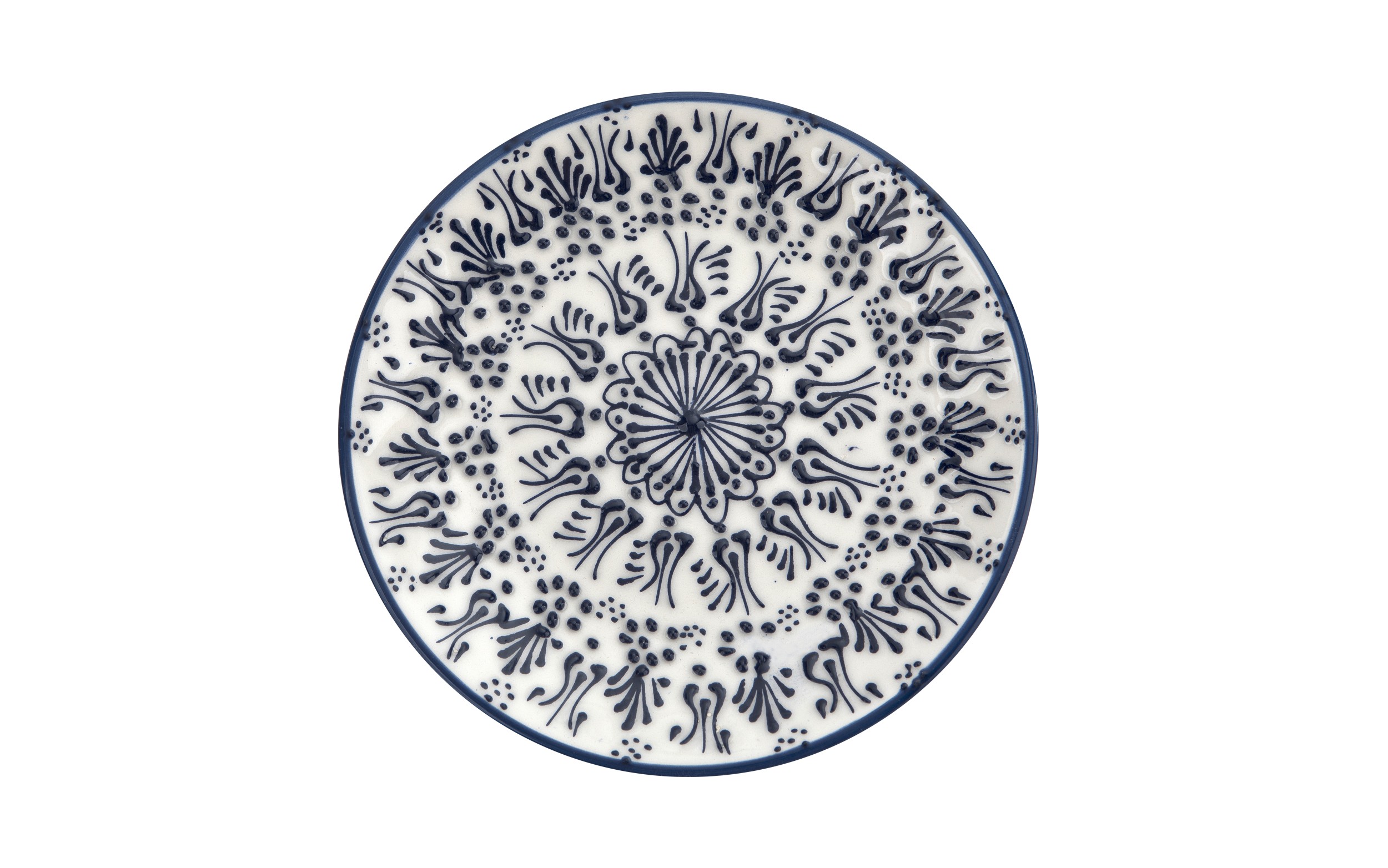 Talerz deserowy 18 cm ceramiczny Oriental White Blue