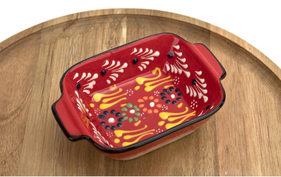 Salaterka ceramiczna z uchwytami 12,5 cm Oriental Red