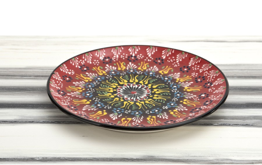 Talerz płytki obiadowy 25 cm ceramiczny Oriental Red