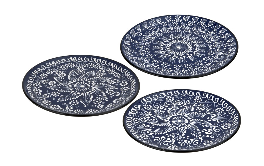 Talerz płytki obiadowy 25 cm ceramiczny Oriental Blue