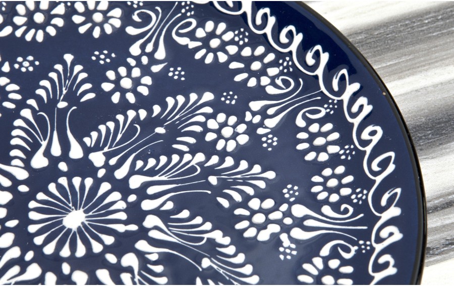 Talerz płytki obiadowy 25 cm ceramiczny Oriental Blue