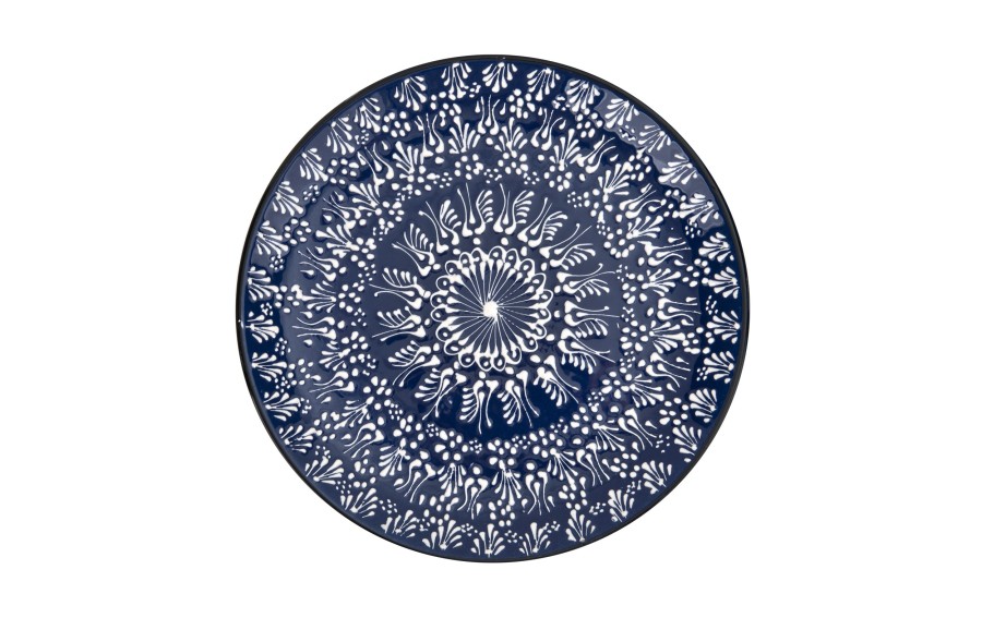 Talerz płytki obiadowy 25 cm ceramiczny Oriental Blue