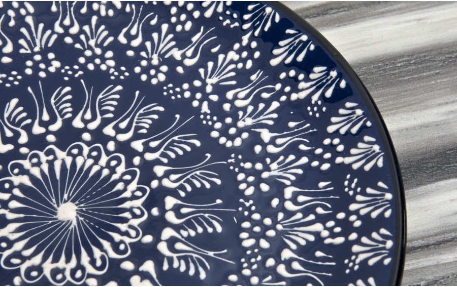 Talerz płytki obiadowy 25 cm ceramiczny Oriental Blue