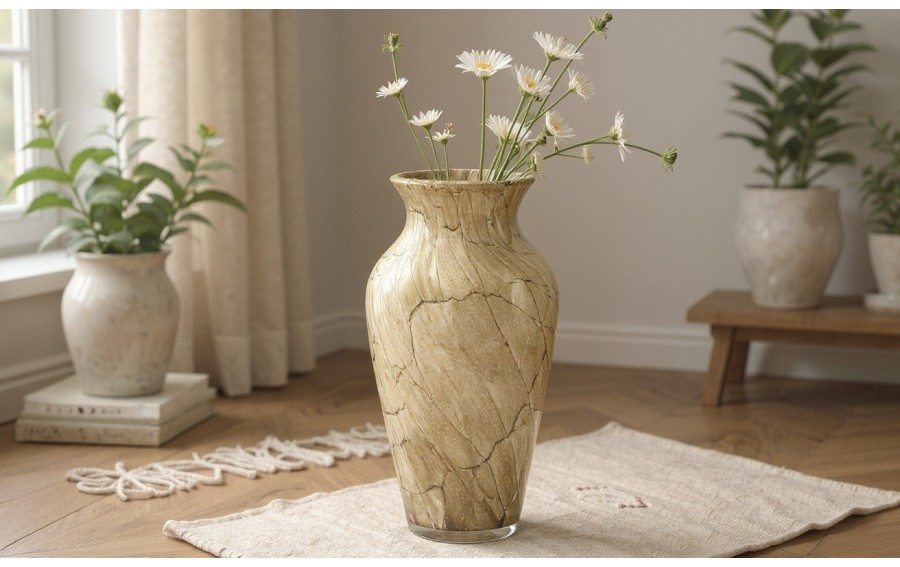 Wazon szklany 27 cm beżowy 2317/SR