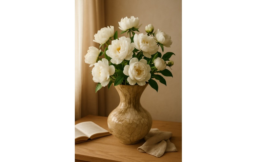 Wazon szklany 25 cm beżowy 2311/SR