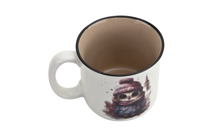 Kubek porcelanowy 220 ml Sowa Otello różowa