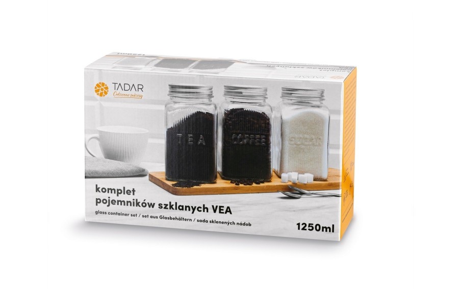 Zestaw 3 pojemników kuchennych 1250 ml Vea