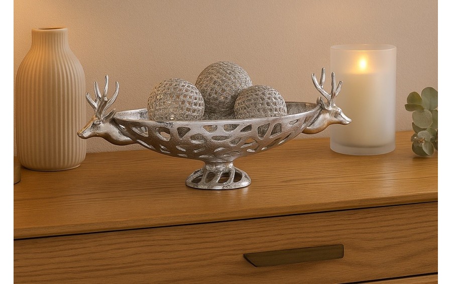 Patera ozdobna 58x18 cm Jeleń metalowa