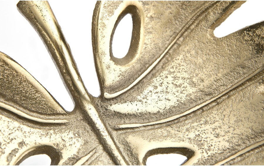 Patera metalowa złoty liść ażurowy 22 cm