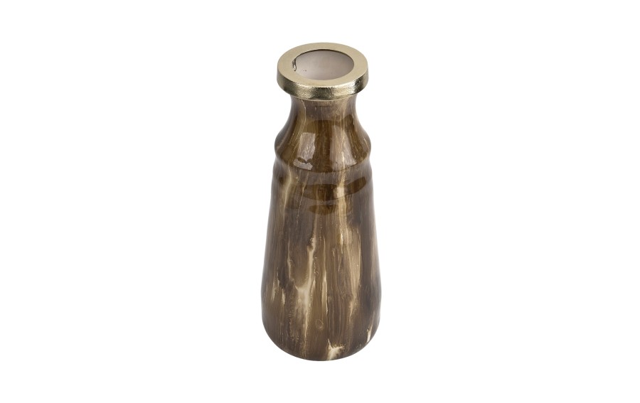 Wazon szklany 37 cm beżowo-brązowy IR0038