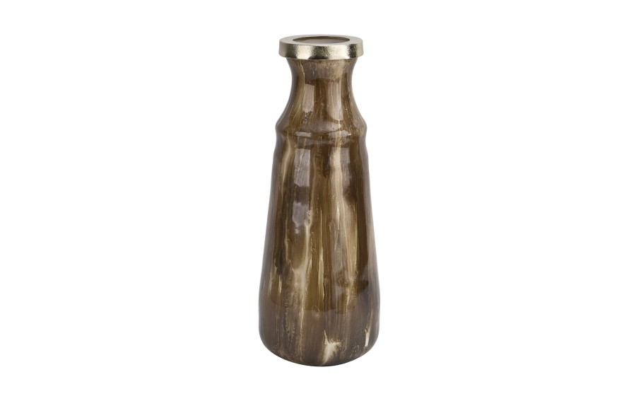 Wazon szklany 37 cm beżowo-brązowy IR0038
