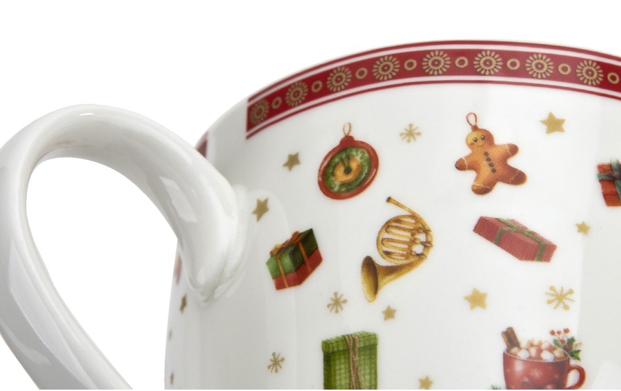 Kubek porcelanowy 460 ml Christmas Gifts w koszyczku