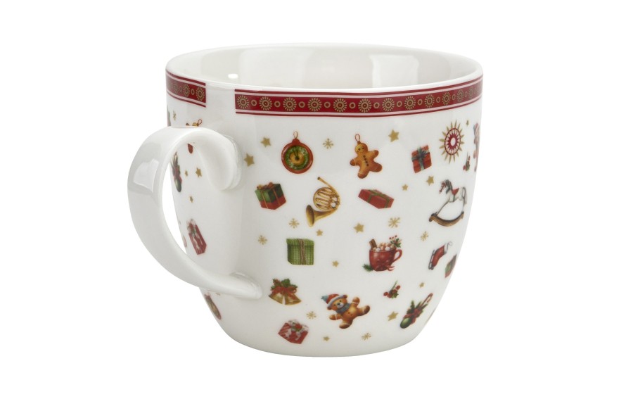 Kubek porcelanowy 460 ml Christmas Gifts w koszyczku