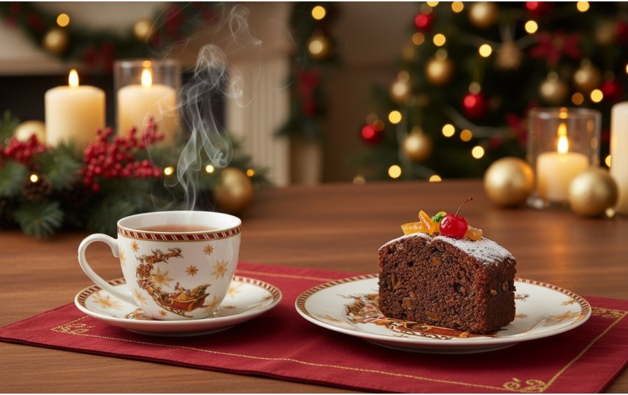 Filiżanka porcelanowa 220 ml + spodek Santa on Sleigh