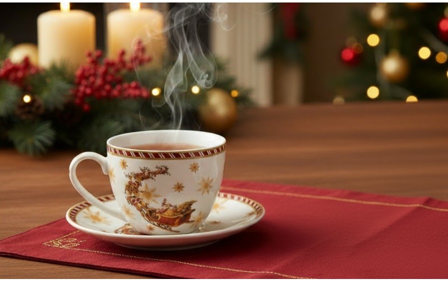 Filiżanka porcelanowa 220 ml + spodek Santa on Sleigh