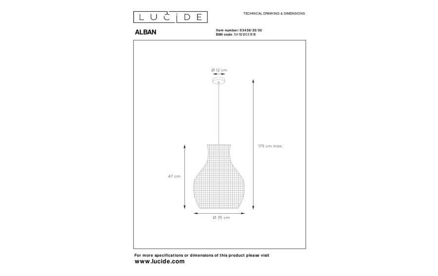 Lampa Alban Pendant 03438/35/30 Czarna