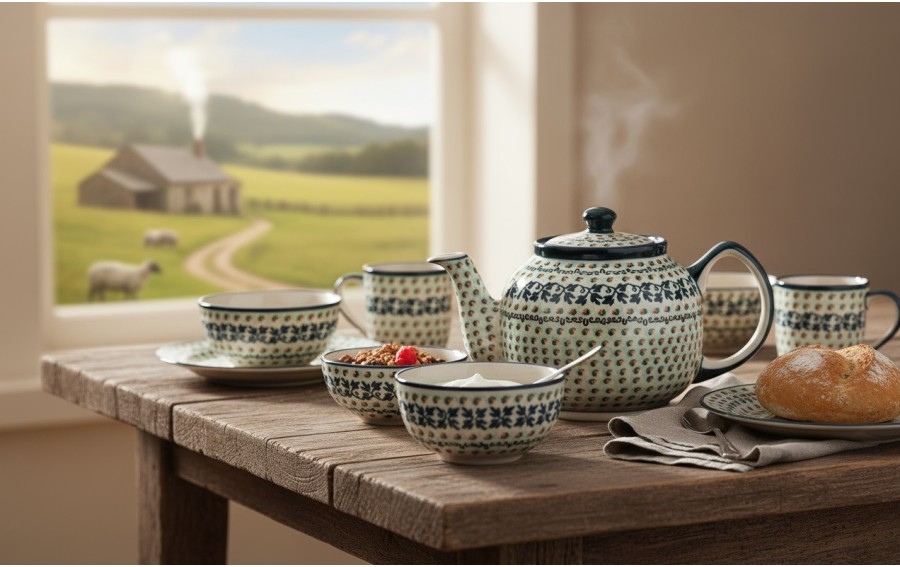 Czajnik ceramiczny 1 L Bolesławiec Dekor 1165A