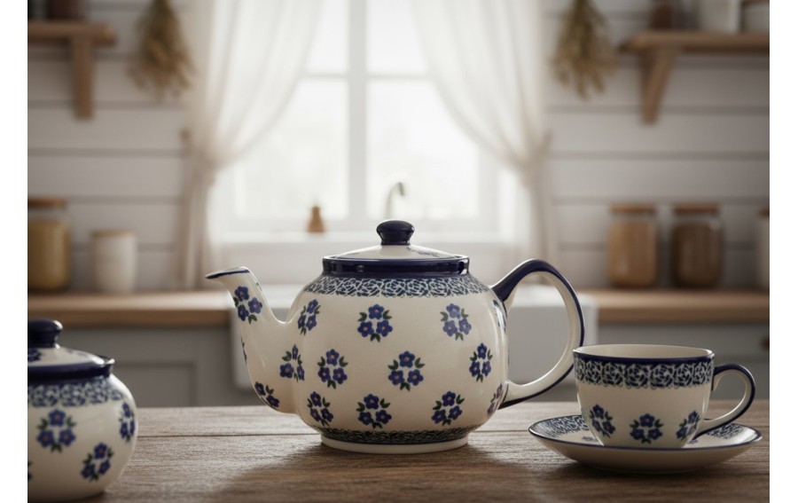 Czajnik ceramiczny 1 L Bolesławiec dek. 224