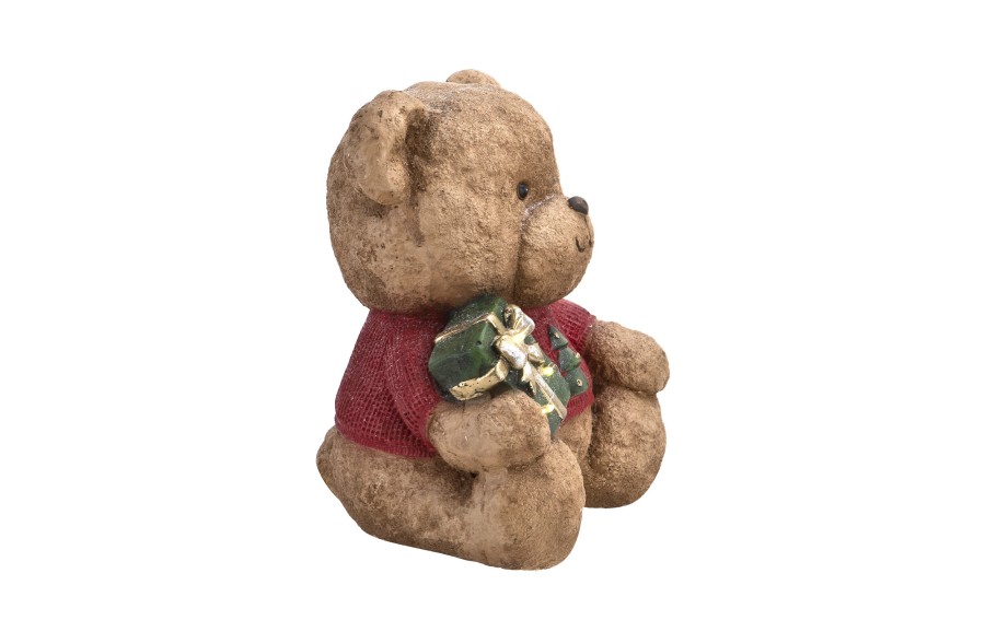 Figurka świąteczna Miś z prezentem Led 29 cm